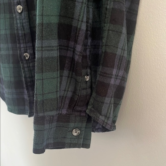 Eddie Bauer Men's Green Plaid Shirt Medium - Picture 7 of 9